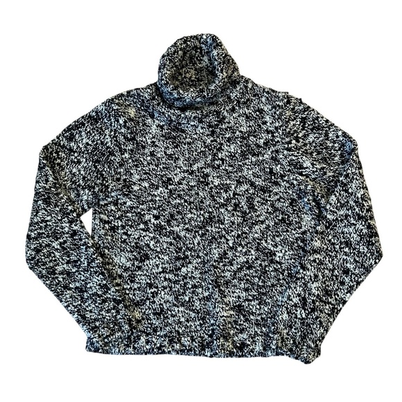 Ann Taylor Small Fall Winter Wool Black and White Turtleneck Sweater - Picture 2 of 4